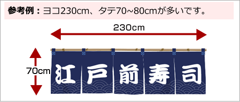 参考例：ヨコ230cm×タテ70~80cm
